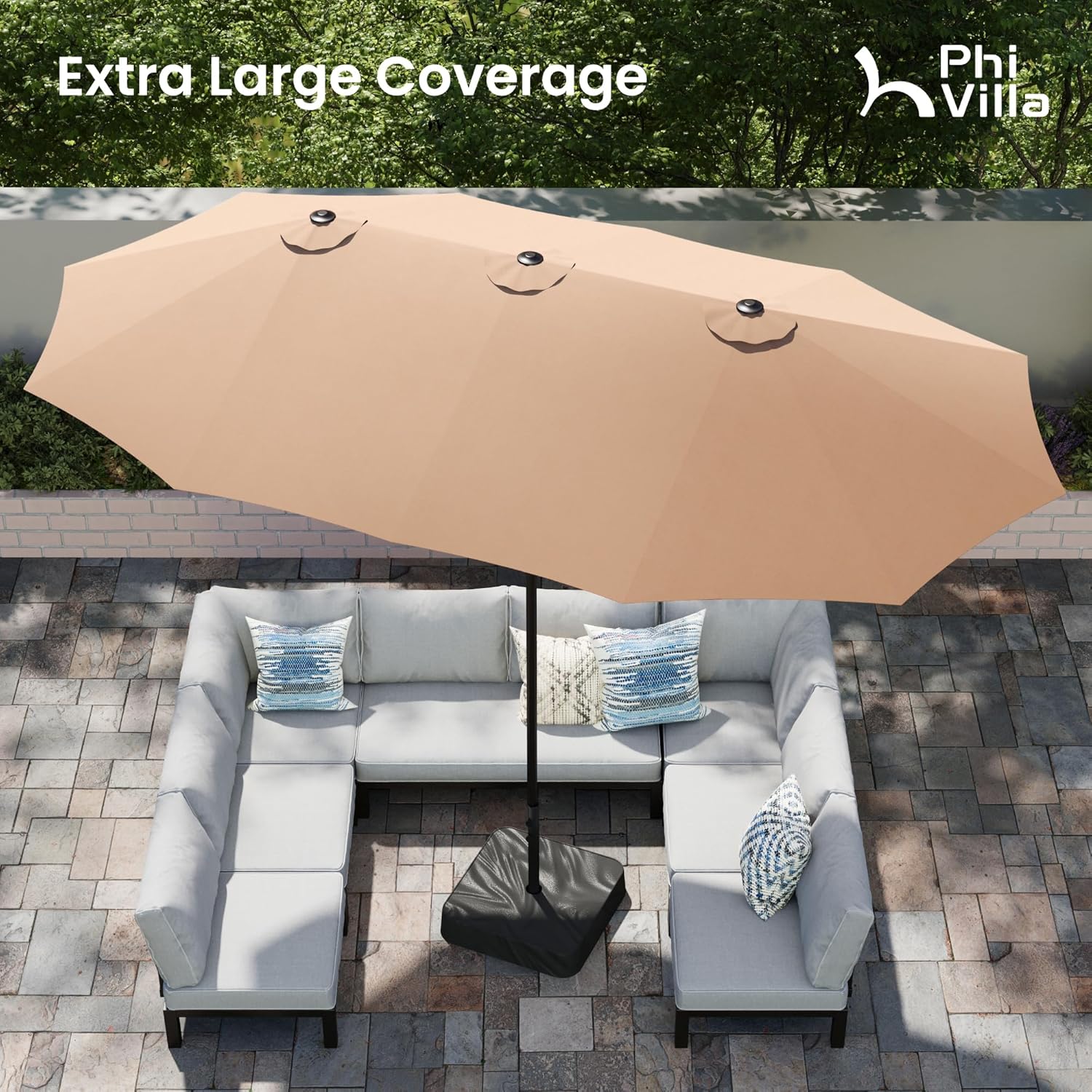 15ft Patio Umbrella with Base Included
