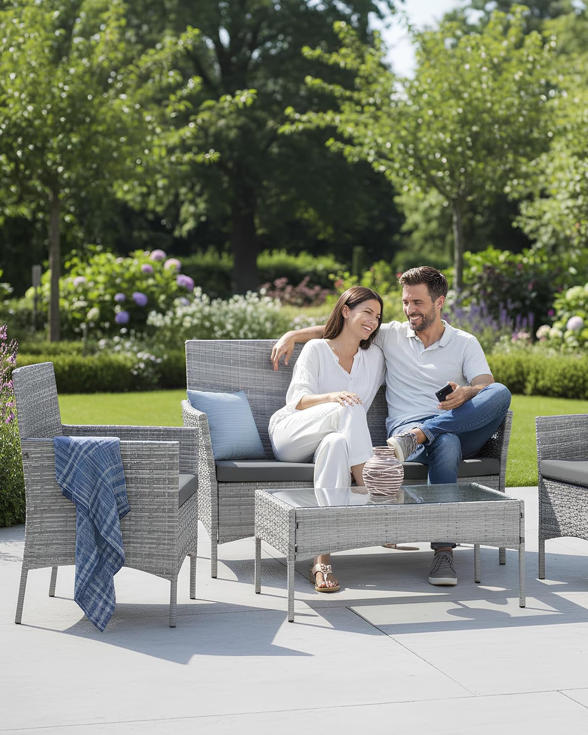 4-Piece Rattan Garden Set