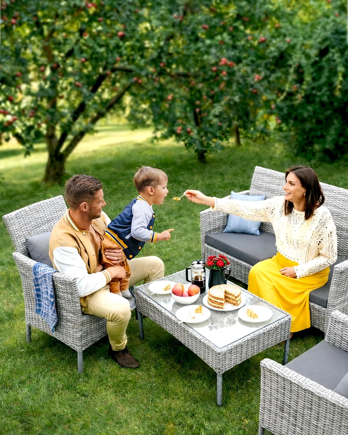 4-Piece Rattan Garden Set